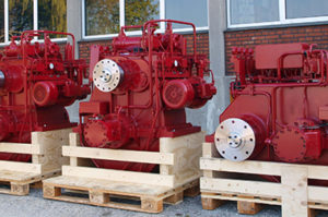 Red Gearboxes at the Hundested Factory